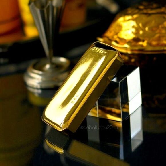 ♥️ Gold Bar Bottle Opener (24k Gold Plated),heavy. Made in Germany, ca 1960s - Picture 4 of 13